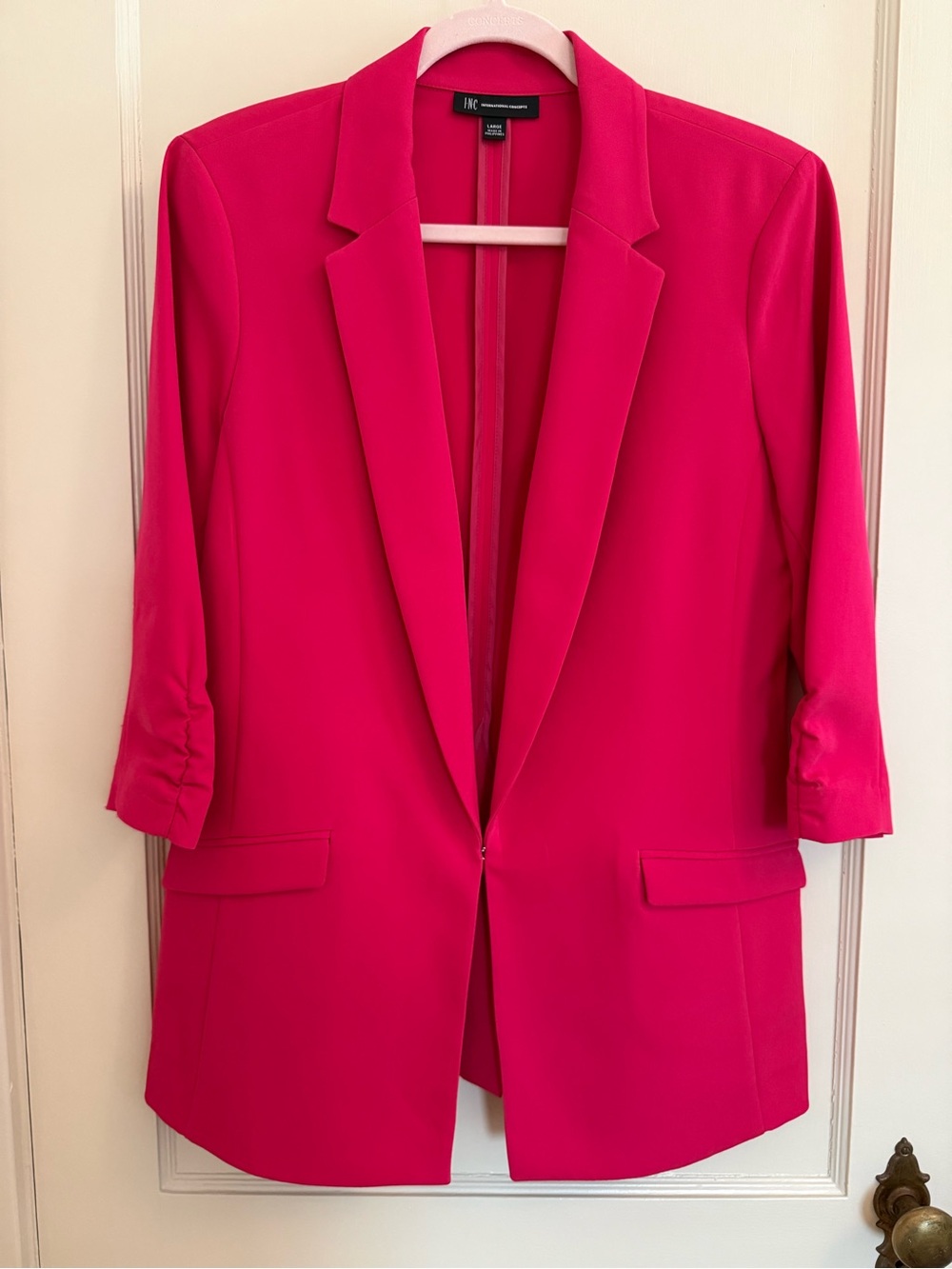 INC International Concepts Hot Pink Open-Front Blazer